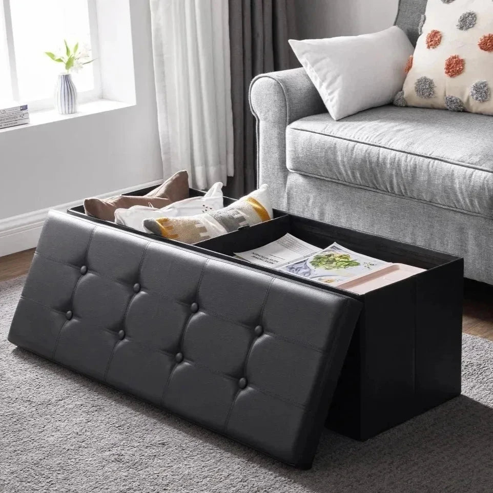 Mod Leather Footstool